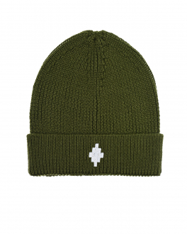 Зеленая шапка с логотипом Marcelo Burlon Хаки, арт. CBLC002F21KNI001 5601 | Фото 1