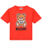 Красная футболка с принтом &quot;медвежонок&quot; Moschino | Фото 1