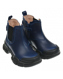 Темно-синие ботинки на массивной подошве GUCCI Синий, арт. 629738 DTN50 4561 | Фото 1