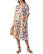 Платье льняное миди со сплошным цветочным принтом Positano Couture | Фото 2
