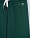 Зеленые спортивные брюки с белыми лампасами No. 21 | Фото 3
