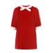 Красное велюровое платье с бантом IL Gufo | Фото 1
