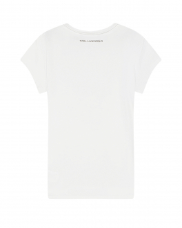Белая футболка с принтом &quot;Karl&quot; Karl Lagerfeld kids Белый, арт. Z15359 10B | Фото 2