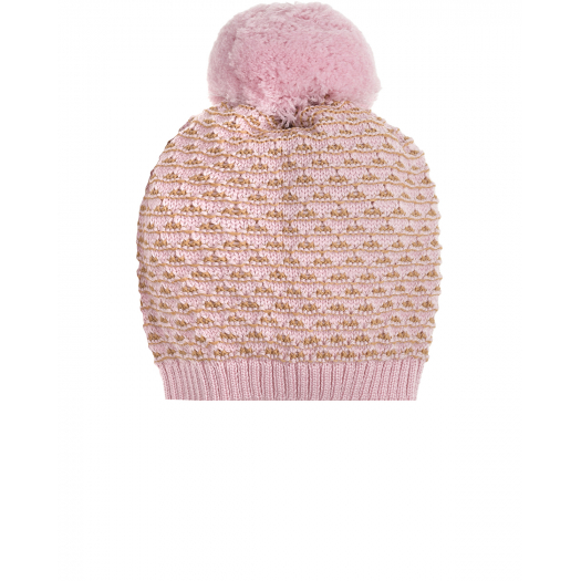 Розовая шапка с помпоном Marlu | Фото 1