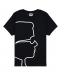 Черная футболка с профилем Карла Лагерфельда Karl Lagerfeld kids | Фото 1