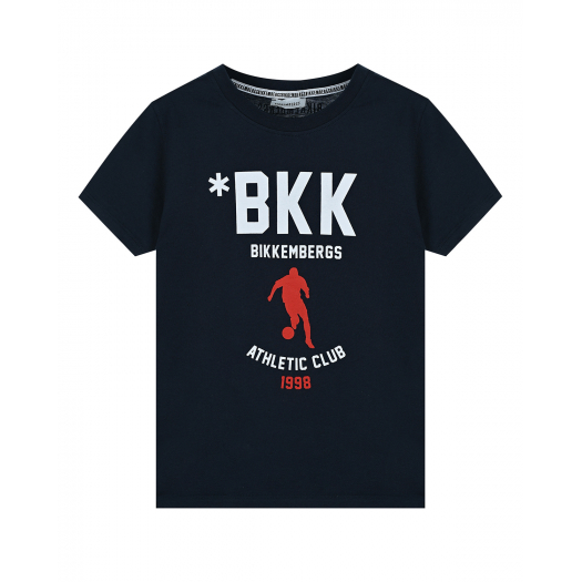Темно-синяя футболка с лого Bikkembergs | Фото 1