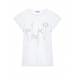 Белая футболка с лого из стразов Pinko | Фото 1