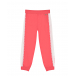Розовые спортивные брюки с кружевными лампасами Guess | Фото 1