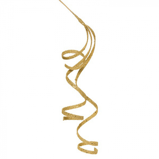 Декор Ветка-завиток золотая с пайетками 3D, 60 см Holiday Classics | Фото 1