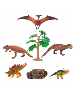 Динозавры и драконы для детей серии &quot;Мир динозавров&quot;: трицератопс, акрокантозавр, птеродактиль, тираннозавр, кентрозавр (набор фигурок из 7 предметов Masai Mara , арт. MM216-082 | Фото 1