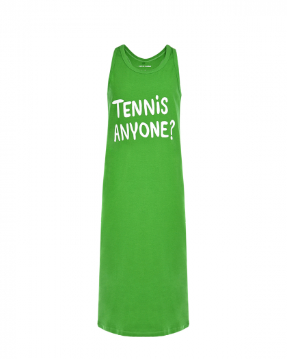 Зеленый сарафан с надписью &quot;Tennis anyone&quot;  | Фото 1