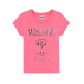 Розовая футболка с перламутровым логотипом Moschino | Фото 1