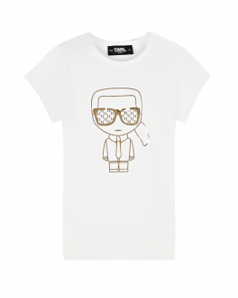 Белая футболка с принтом &quot;Karl&quot; Karl Lagerfeld kids Белый, арт. Z15359 10B | Фото 1
