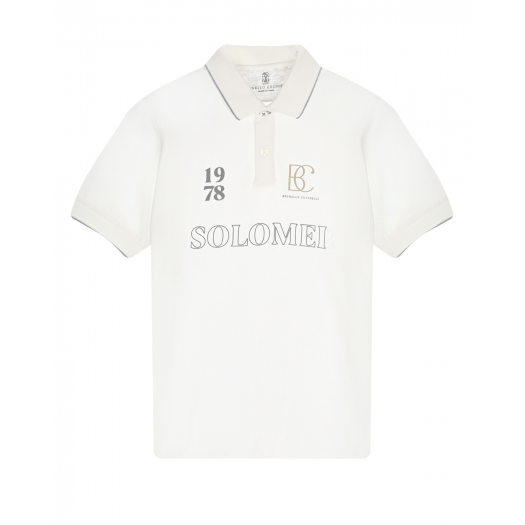 Белая футболка-поло Brunello Cucinelli | Фото 1