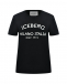 Футболка базовая черная, лого на груди Iceberg | Фото 1