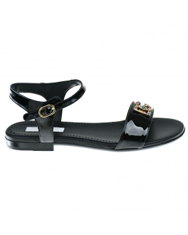 Черные лаковые босоножки Dolce&Gabbana Черный, арт. D11048 A1153 80999 | Фото 2