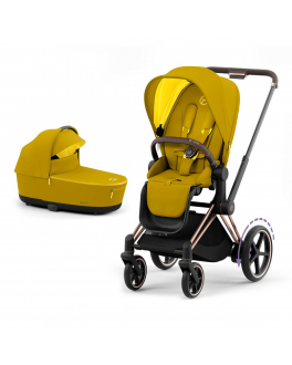 Детская коляска Cybex Priam IV 2 в 1 Люлька, прогулочный блок Mustard Yellow и шасси E-priam  , арт.  | Фото 1