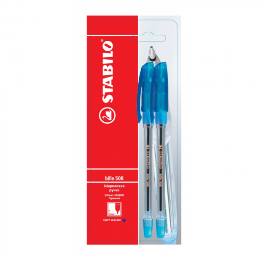 Шариковая ручка BILLE 508, синий, 2 шт. Stabilo | Фото 1