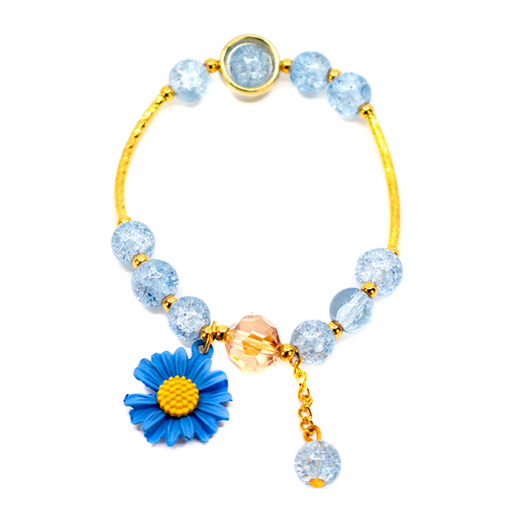 Голубой браслет с цветочком Tais | Фото 1