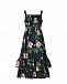 Черное платье с принтом &quot;розы&quot; Dolce&Gabbana | Фото 3