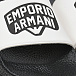 Черно-белые шлепки с лого Emporio Armani | Фото 6