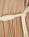 Песочное платье с плиссированной юбкой  | Фото 7