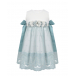 Бело-голубое платье с цветочной аппликацией Amaya | Фото 1