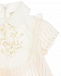 Шелковое платье с вышитой манишкой Fendi | Фото 4
