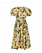 Длинное платье с принтом &quot;камелии&quot; Dolce&Gabbana | Фото 3