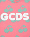 Розовая футболка с принтом &quot;вишни&quot; GCDS | Фото 3