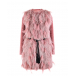 Розовое пальто с отделкой перьями Blancha | Фото 1