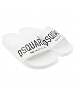 Белые шлепанцы с логотипом Dsquared2 Белый, арт. 70812 VAR.1 | Фото 1