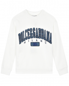 Белый свитшот с синим лого Dolce&Gabbana Белый, арт. L4JWFB G7D5Z W0111 | Фото 1