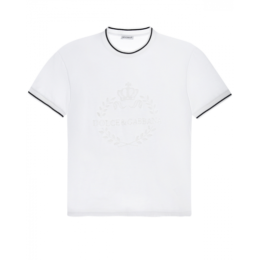 Белая футболка с логотипом в тон Dolce&Gabbana | Фото 1