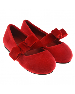 Красные бархатные туфли с бантом Age of Innocence Красный, арт. 000121 FB-027 | Фото 1