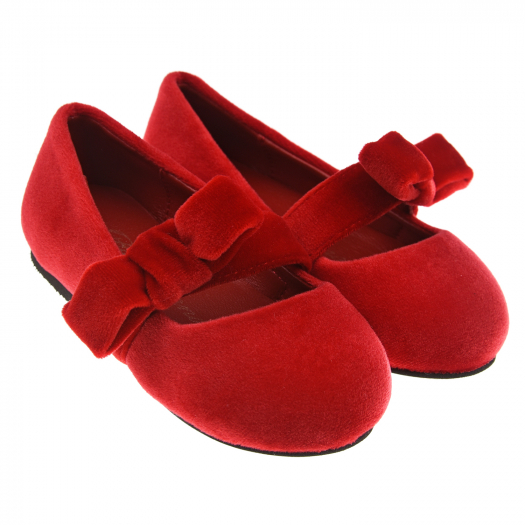 Красные бархатные туфли с бантом Age of Innocence | Фото 1
