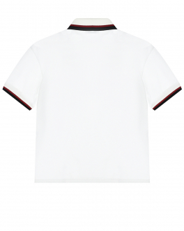 Белая футболка-поло с контрастной отделкой Dolce&Gabbana Белый, арт. L4JTCE G7BTJ W0800 | Фото 2