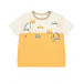 Желтая футболка с принтом &quot;грузовики&quot; Sanetta Kidswear | Фото 1