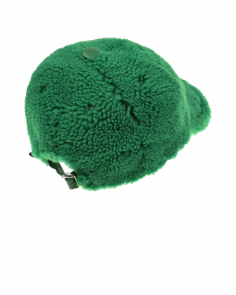 Зеленая кепка из овчины Yves Salomon Зеленый, арт. 23WAA157XXMECL A8143 | Фото 2