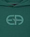 Зеленая толстовка-худи с лого в тон Emporio Armani | Фото 3