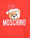 Красная толстовка с принтом &quot;мишка в колпаке&quot; Moschino | Фото 3