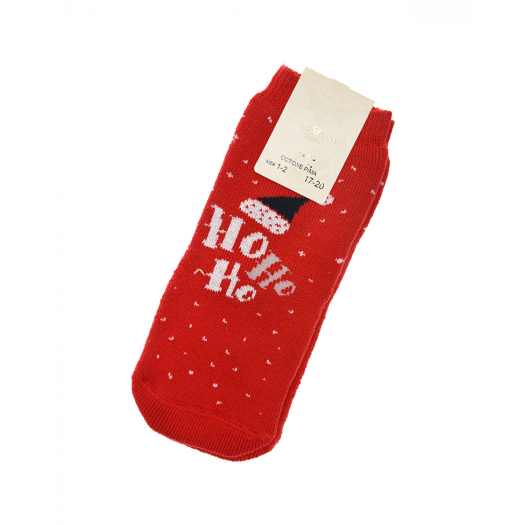 Красные носки с защитой с принтом &quot;Новый год&quot; Story Loris | Фото 1