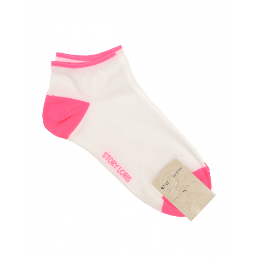 Белые носки с розовой отделкой Story Loris | Фото 1