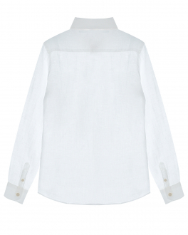 Белая льняная рубашка с длинными рукавами Saint Barth Белый, арт. AGNES 00311B 01 WHITE | Фото 2