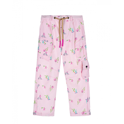 Розовые брюки с карманами карго  | Фото 1