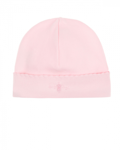 Розовая шапка с цветочной вышивкой Lyda Baby | Фото 1