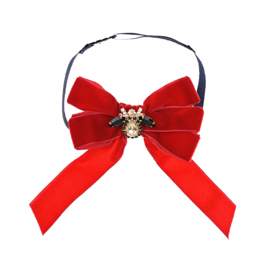 Бордовый галстук-бабочка из бархата Aletta | Фото 1