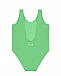 Зеленый купальник с контрастным логотипом MSGM | Фото 3