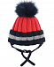 Красная шапка с завязками и помпоном Chobi | Фото 2