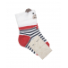 Белые носки в красную полоску с декором &quot;медвежонок&quot; Story Loris | Фото 1